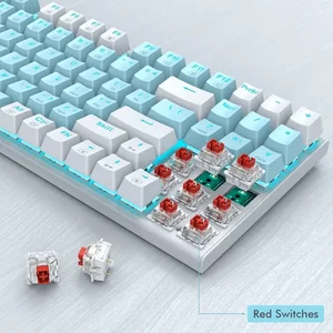 E-YOOSO Z-19 RGB Mechanical Gaming Keyboard – White Blue, Blue Switch, 94 Keys, Metal Panel Wired