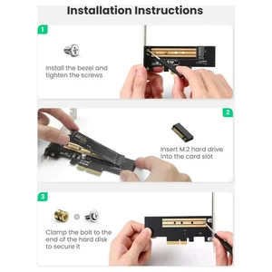 UGREEN M.2 M-Key and B-Key to PCI-E 3.0 x4 Expansion Card Adapter for SSD