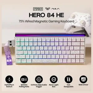 AULA Hero84 White Contour Black King Magnetic Switch Mechanical Gaming Keyboard