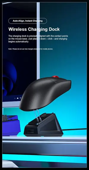 AULA SC380 Pro PAW3311 12000DPI Wireless Gaming Mouse with Dock Black