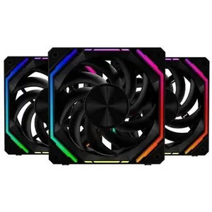Darkflash INF 32 Black 3-in-1 RGB Case Fan Kit with Controller & Remote - 120mm PC Cooling Fans for Gaming PC