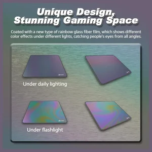 Attack Shark CM03 eSport Gaming Mouse Pad – Rainbow Coated, Stitched Edges, Grey