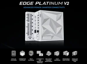 Lian Li EG1350P EDGE Platinum V2 1350W 80 Plus Platinum PSU with EDGE Hub ADV – White, UK, New Launch