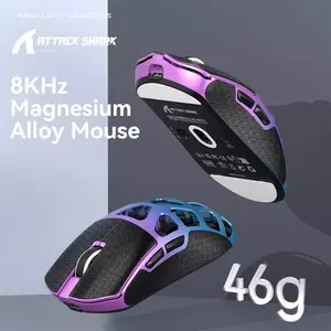 Attack Shark R3 Magnesium Alloy Gaming Mouse – 46g Superlight, Bluetooth / 2.4GHz / Wired, Purple