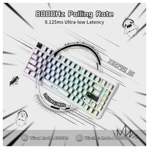 Attack Shark X82 PRO HE Wireless Rapid Trigger Gaming Keyboard – Hall Effect Magnetic Switch, 8KHz, Hot-Swap, RGB, Manga Keycaps