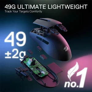 Redragon K1NG M916 Standard 1K Tri-Mode Wireless Gaming Mouse – 12000 DPI Optical Sensor, Bluetooth 5.0, 2.4GHz Wireless & Wired Ultra-Lightweight Gaming Mouse