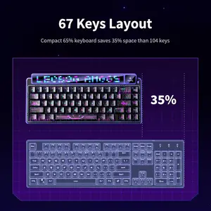 AULA AMG65 Purple Aluminum Wired Mechanical Gaming Keyboard - Jasper Switch, Compact 65%
