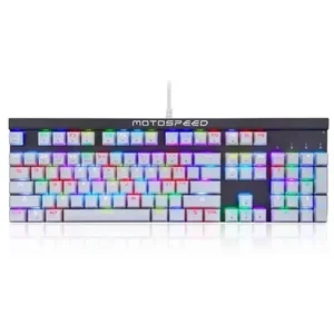 Motospeed CK103 RGB Mechanical Gaming Keyboard – Full-Size 104-Key, All Mechanical Switches, 14 LED Lighting Effects