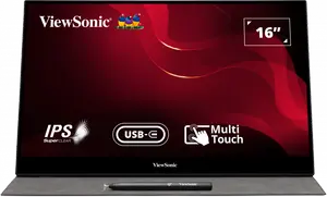 ViewSonic TD1655 16" Portable 10-Point Touch Screen Monitor – FHD, IPS, USB-C