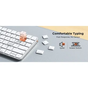Meetion iKey C210 Silver 2-in-1 Wireless Keyboard & Mouse Combo – Scissor Switch, 78 Keys, Dual Mode