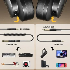MAONO MH700 Professional Studio Monitor Headphones 50mm Drivers Over-Ear Wired DJ Headset for Recording Podcasting Music Production