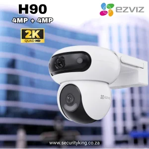 EZVIZ H90 Dual 4MP+4MP 2K+ Dual-Lens Outdoor WiFi Security Camera – 360° Panoramic View, PTZ, AI Tracking, Color Night Vision