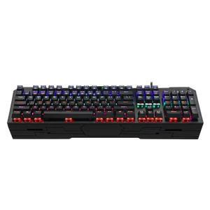 T-Dagger Battleship TGK301 Wired Mechanical Gaming Keyboard with Rainbow LED Backlight, Full Anti-Ghosting, Double-Shot Keycaps, 104 Keys, USB Gaming Keyboard for PC