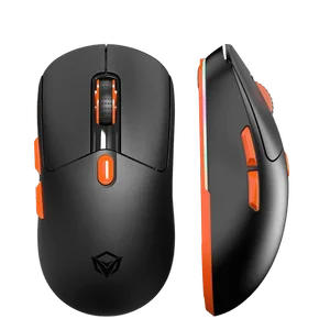 Meetion GW38 Black Wireless Gaming Mouse – Wired + 2.4G + Bluetooth Tri-Mode, 8000 DPI, Charging Dock