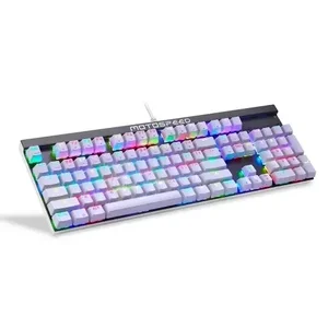Motospeed CK103 RGB Mechanical Gaming Keyboard – Full-Size 104-Key, All Mechanical Switches, 14 LED Lighting Effects