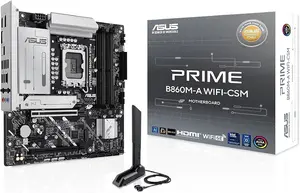ASUS PRIME B860M-A CSM D5 WIFI mATX Motherboard – LGA1851, DDR5, Intel B860 Chipset, WiFi 6E, 2.5Gb LAN, PCIe 5.0, Next-Gen Intel Core Ultra Support