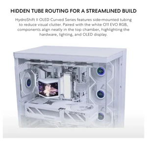 Lian Li GHS2OLDC36NW HydroShift II OLED Curved 360 Fanless 360mm AIO Liquid CPU Cooler – White, OLED Display Pump Head, New Launch