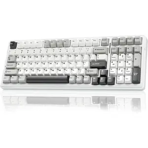 AULA F99 Pro White Side Engraved Silent Cotton Candy Switch Tri-Mode Mechanical Gaming Keyboard - Wireless Hot-Swap RGB