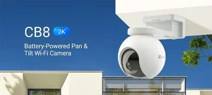 EZVIZ CB8 3MP 2K+ Battery-Powered Outdoor WiFi Security Camera – 340° Pan & 65° Tilt, Auto Tracking, Color Night Vision