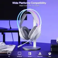 Redragon SCREAM H231W RGB Wired Gaming Headset White Edition with Noise Cancelling Microphone | Stereo Gaming Headphones for PC, PS5, Xbox & Mobile