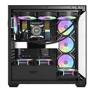 Darkflash DS900 Giant ATX Gaming PC Case Black - Tempered Glass Cabinet for Professional Gamers, E-ATX/ATX/M-ATX/ITX Support, 360mm Radiator