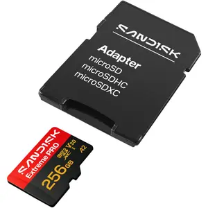 SanDisk Extreme PRO 256GB microSDXC UHS-I Memory Card – Up to 250MB/s, 5K Video, A2, U3, V30