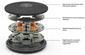 Logitech Rally Mic Pod Expansion Microphone (989-000430) - Table Mic Pod for Rally Conference Systems