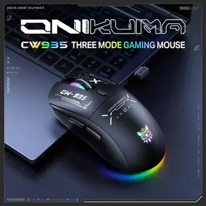 ONIKUMA CW935 Black Tri-Mode Wireless Gaming Mouse - 12800 DPI, Lightweight 79g, RGB