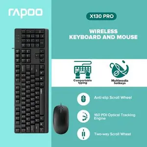 Rapoo X130 PRO Wired Keyboard & Mouse Combo – Full-Size USB Keyboard and Optical Mouse Set