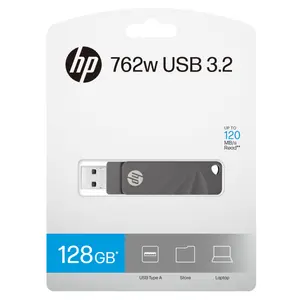 HP 762w 128GB USB 3.2 Flash Drive – High-Speed USB Pen Drive, Plug & Play, Durable Compact Design