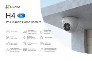 EZVIZ H4 2K WiFi Smart Security Camera – 2.8mm Wide-Angle Lens, Full-Color Night Vision, AI Human & Vehicle Detection