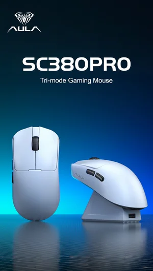 AULA SC380 Pro PAW3311 12000DPI Wireless Gaming Mouse with Dock White