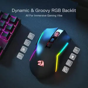 Redragon M693 Trident Pro RGB Wireless Gaming Mouse Bluetooth/2.4G/Wired Tri-Mode Gamer Mouse 16000 DPI
