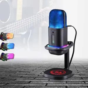 Redragon ECOWAVE GM305 RGB USB Streaming Microphone Condenser Gaming Mic with Logo for PC Podcast YouTube Streaming