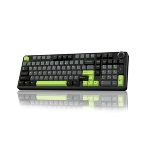 AULA F99 Pro Black + Grey + Green Greywood Switch V3 Tri-Mode Mechanical Gaming Keyboard - Wireless Hot-Swap RGB