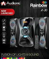 RB30-RGBAudionic Rainbow 30 Portable Bluetooth Speaker – RGB Wireless Mobile Speaker with Deep Bass, USB, TF Card, FM Radio & Rechargeable BatteryBT