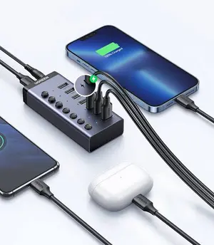 UGREEN USB-C to 7-Port USB-A 3.0 Hub DC 12V EU for Multiple Device Connectivity