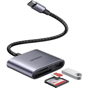 UGREEN USB-C/USB-A to TF/SD Card Reader – USB 3.0 Multi-Function Memory Card Reader with 2x USB-A 3.0