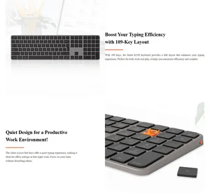 Meetion iKey K230 Black Multi-Device Bluetooth Keyboard – Scissor Switch, 108 Keys, Mac/Win Compatible