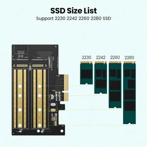 UGREEN M.2 M-Key and B-Key to PCI-E 3.0 x4 Expansion Card Adapter for SSD