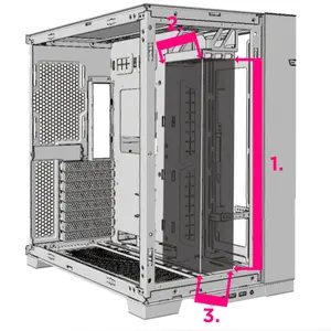 Lian Li O11DE-6X O11 Dynamic EVO Upright GPU Kit – Bracket Only, White, Vertical GPU Mount Bracket