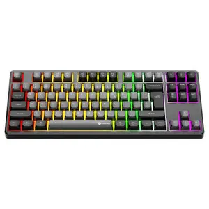 Meetion MK14 Black Mechanical Keyboard – Wired + 2.4G + Bluetooth Tri-Mode, Hot-Swappable Switches, RGB Backlit, TKL 87% Layout