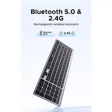 UGREEN K552 Wireless Bluetooth USB Keyboard Grey | Multi-Device Keyboard