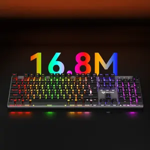 Meetion MK009 Pro Mechanical Gaming Keyboard – Metal Top Cover, Detachable USB-C, Hot-Swappable Red Switches, RGB Backlit