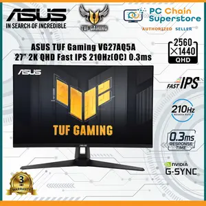 ASUS TUF Gaming VG27AQ5A 27" 2K QHD Fast IPS Gaming Monitor - 210Hz OC 0.3ms HDR10