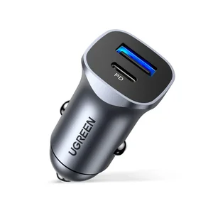 UGREEN 24W Dual USB-A Car Charger Space Grey | Fast Charging 2-Port USB Car Adapter for iPhone, Samsung, Xiaomi, Tablets & GPS Devices