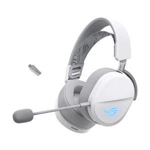 ASUS ROG Pelta A501 White Wireless Gaming Headset Tri-Mode Connectivity 7.1 Surround Sound Gaming Headphones for PC Console Mobile