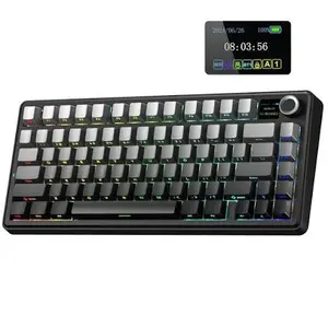 AULA F75 Max Gradient Grey Side Engraved Reaper Switch Tri-Mode Mechanical Gaming Keyboard - Wireless Hot-Swap RGB