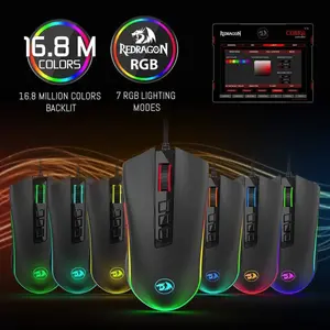 Redragon M711 Cobra Chroma RGB Wired Gaming Mouse 10000 DPI 7 Buttons Ergonomic Gaming Mouse FPS MOBA Esports