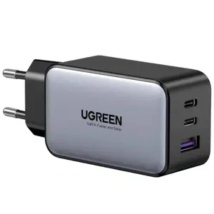 UGREEN CD244 65W GaN Fast Charger Black – USB-A + Dual USB-C PD Charger for Laptop, Tablet & Smartphone